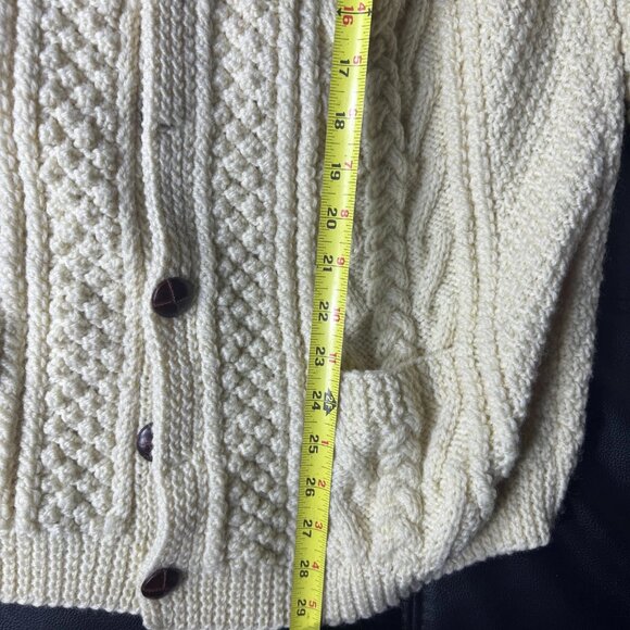 Vintage Rossan Knitwear Women's Cardigan Sweater White Cable Handknit Size XL - Picture 12 of 12